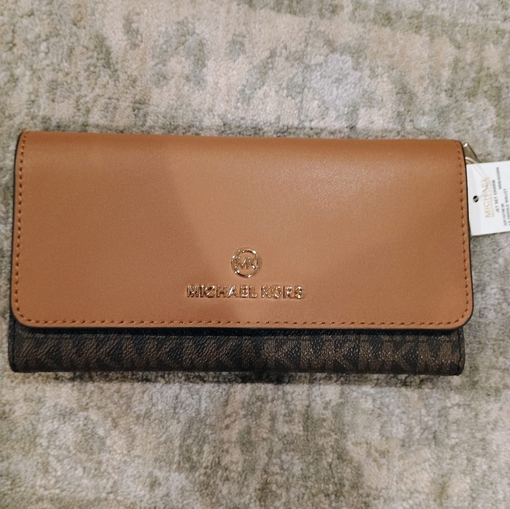 Michael Kors Tan and Brown Wallet